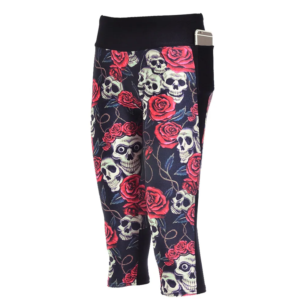 Модные сексуальные женские штаны 7 точек леггинсы черные большие красные с