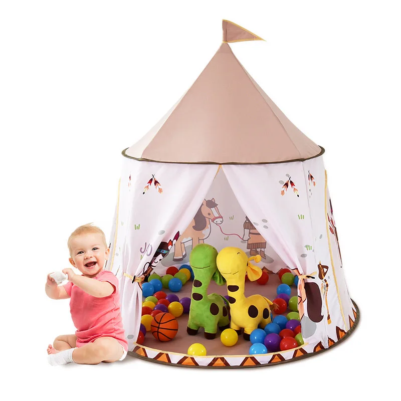 Круглый замок игра в помещении дом индийский пони принцесса игрушка детский тент