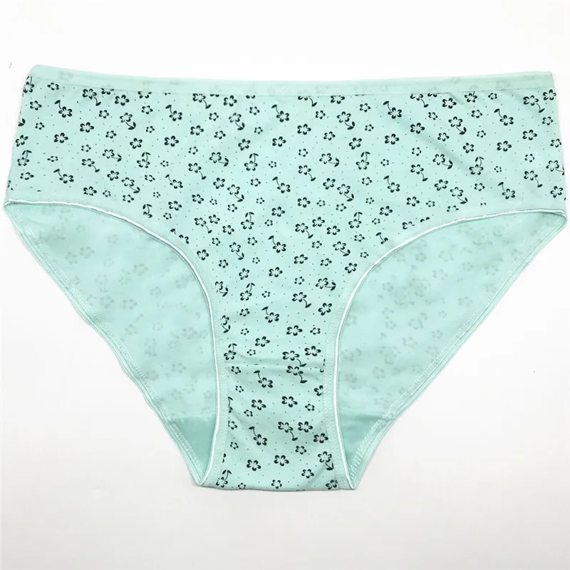 Нижнее белье женское хлопковые трусы большого размера с цветочным принтом для