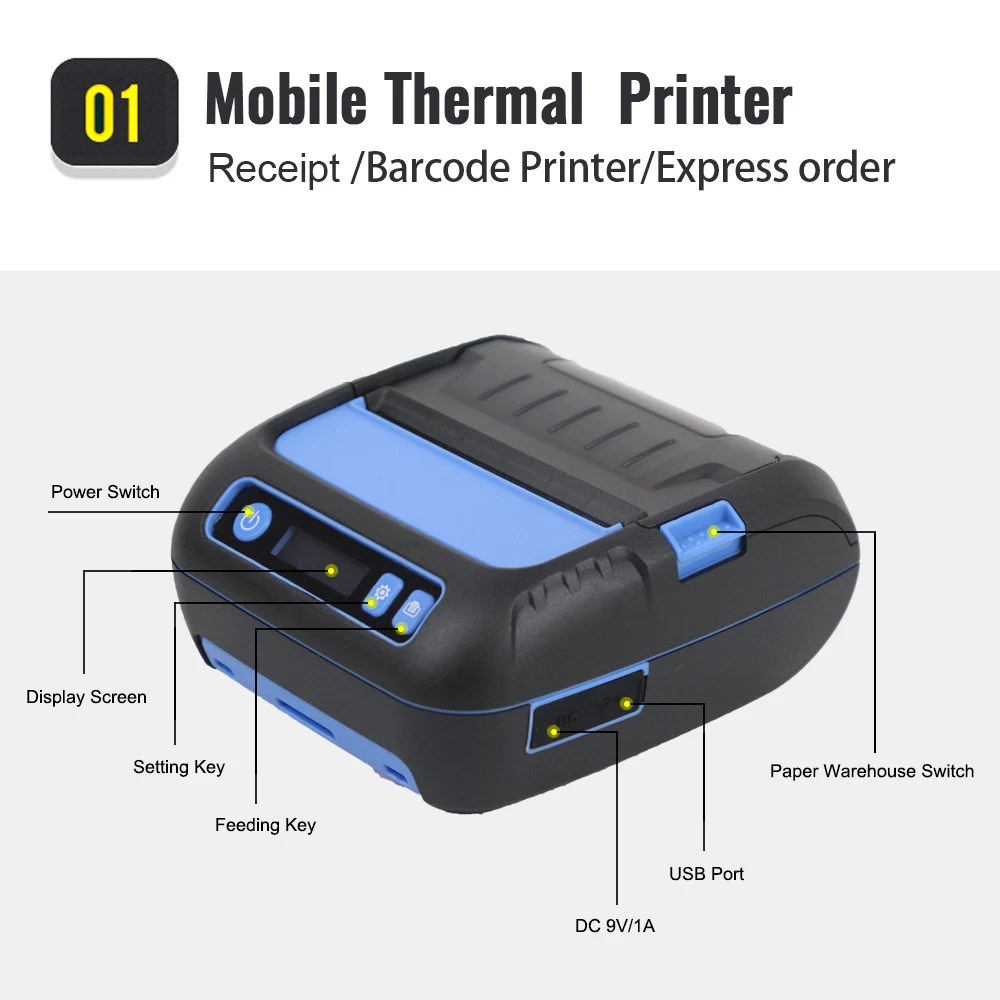 M80B термопринтер и Bluetooth этикетка PrinterAndroid/iOS/Windows для малого бизнеса ESC/POS |