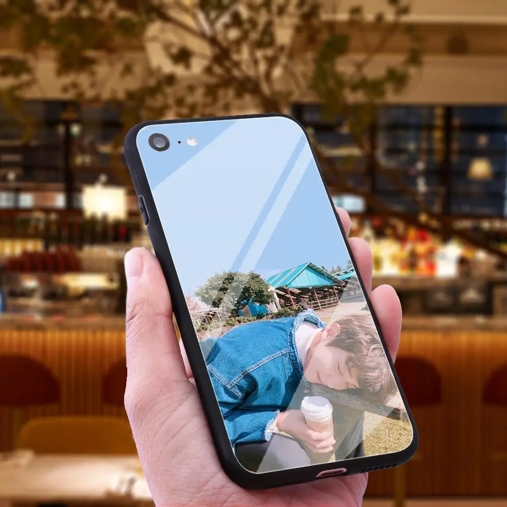 WEBBEDEPP EXO Baekhyun Chanyeol Tempered Glass Phone Case for Apple iPhone Xr Xs Max X or 10 8 7 6 6S Plus 5 5S SE 7Plus |