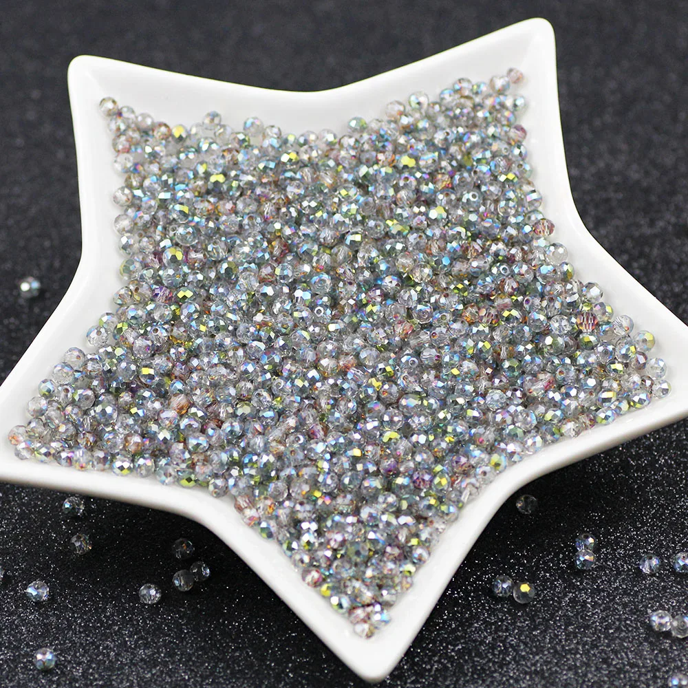 Прозрачный розовый зеленый цвет 4X3mm 100 шт плоский Гранат Круглый Стеклянный