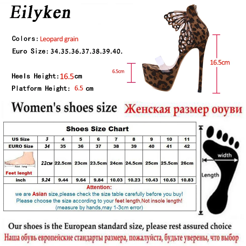 Eilyken/летние женские босоножки с леопардовым принтом; туфли-лодочки на высоком каблуке и платформе с бантом-бабочкой; женские вечерние босоножки на молнии
