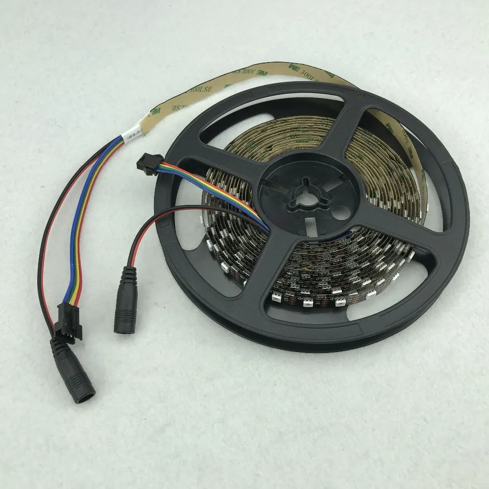 Пиксельная Светодиодная лента 4M DC5V SK9822 60 светодиодов/м с пикс./м Черная печатная