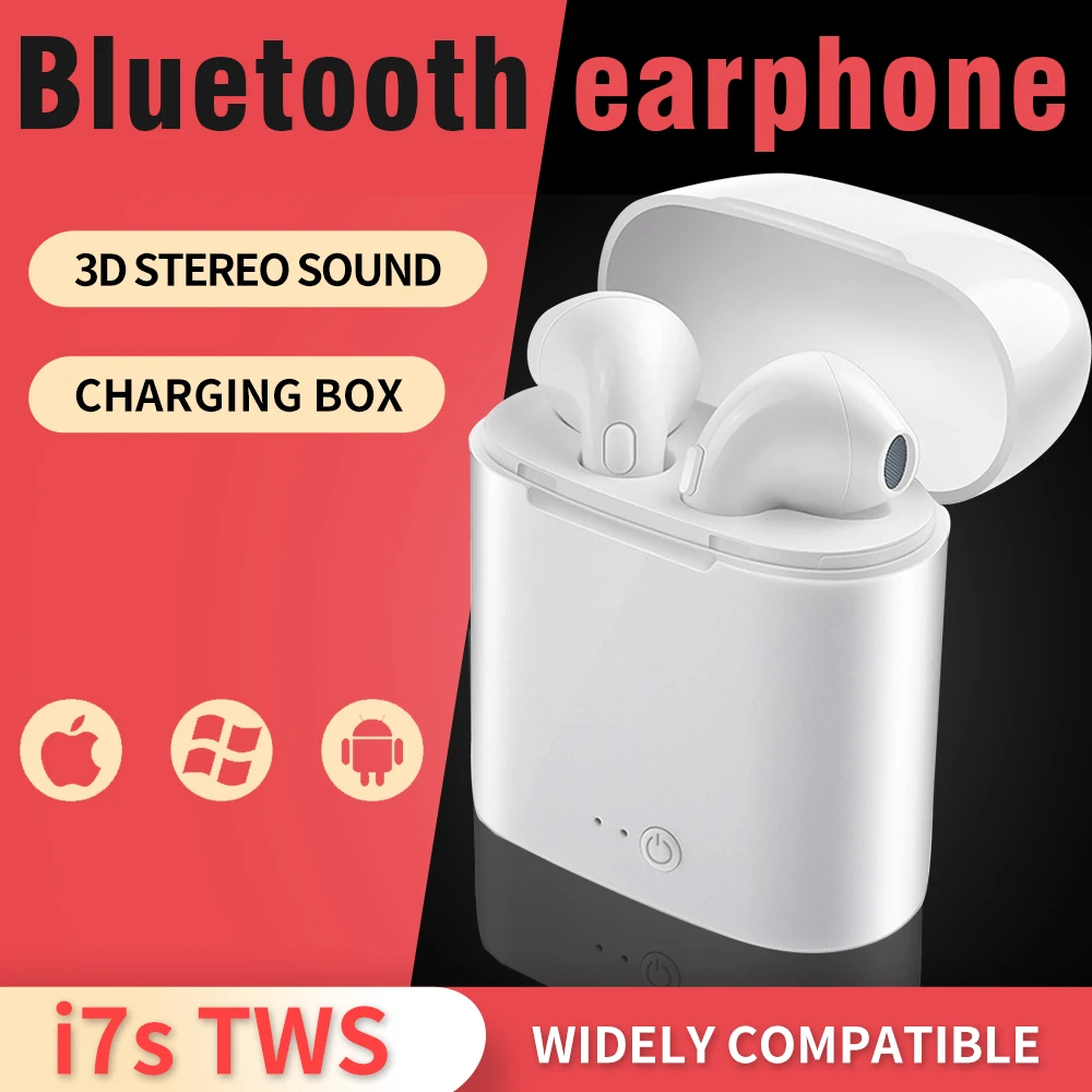 I7s Tws Беспроводная Bluetooth гарнитура In-ear мини-умный наушник спортивные наушники для телефона со зарядным USB-боксом.