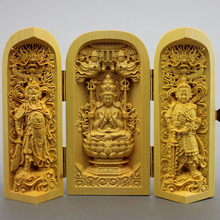 Chinese carved Buddha statue Guanyin Buddhist ornaments lucky home decoration wood
Chinese carved Buddha statue Guanyin Buddhist ornaments lucky home decoration wood