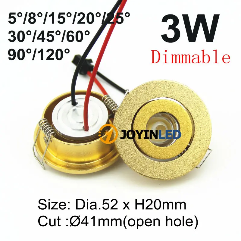 Регулируемая Мини-светодиодная лампа 3 Вт золотистая/Серебристая/белая/черная 10