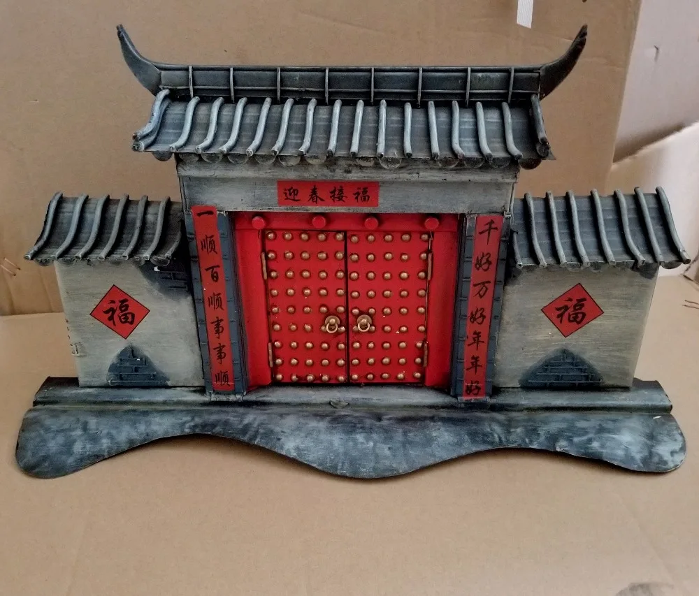 Железное искусство: ретро-китайские ворота Храма, ручная работа металлических изделий для украшения дома/паба/кафе или подарка на день рождения.