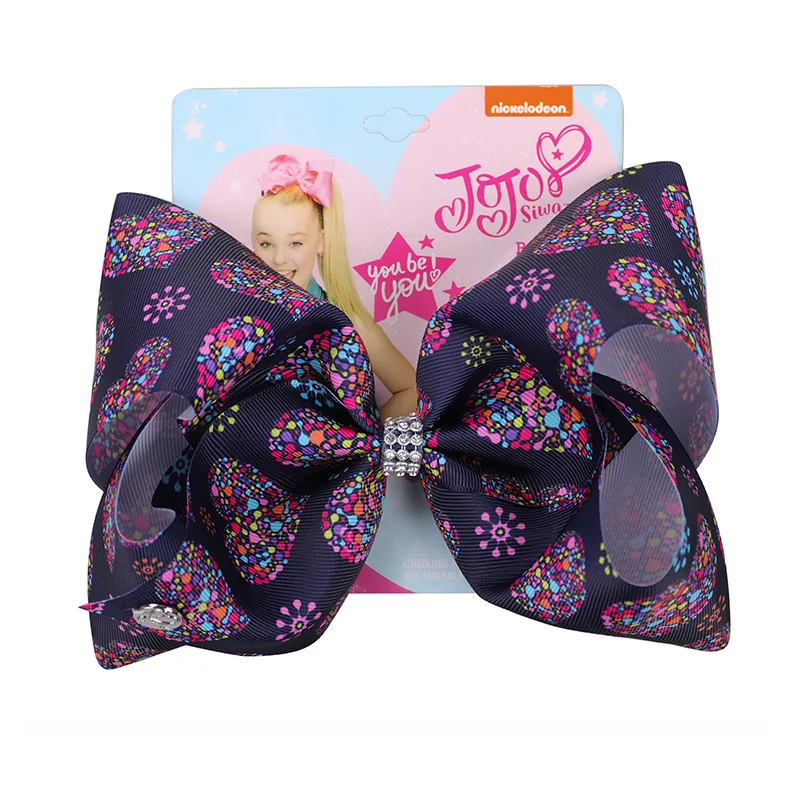 Фото Подарок на день ребенка большой 8 InchJojo Siwa для девочек Jojo бантики волос с зажимами Подарок на день ребенка большой 8 InchJojo Siwa для девочек Jojo бантики волос с зажимами