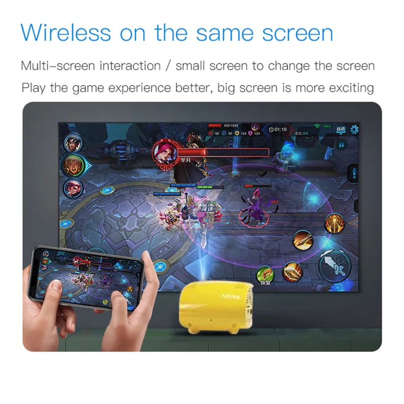Мини проектор WOWOTO с ручной фокусировкой 854*480 разрешение Wi Fi Bluetooth светодиодный