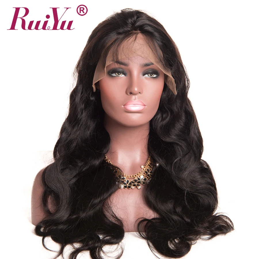 RUIYU 360 кружевных фронтальных париков для черный Для женщин Синтетические волосы