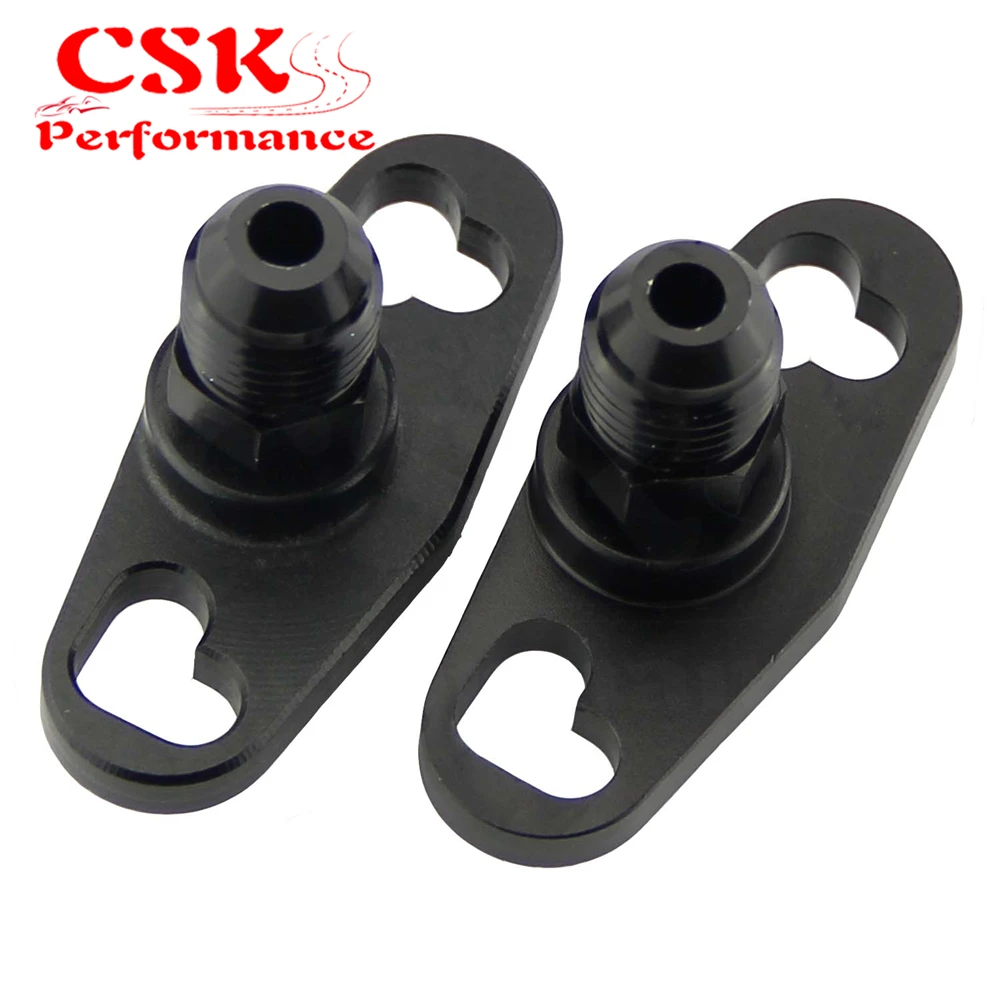 2 Pcs Fuel Rail Adapter With AN6 Tail For Mitsubishi Evo 4up Toyota Nissan Subaru Black | Автомобили и мотоциклы