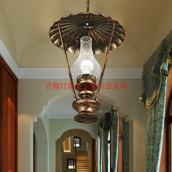 Винтаж ностальгические фонарь стилизованный под керосиновую лампу подвесной