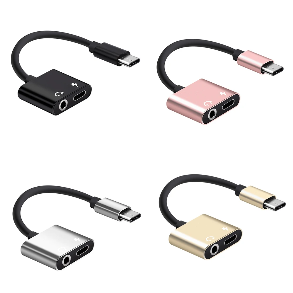 Переходник USB Type-C/3 5 мм 2 в 1 разветвитель кабель для зарядки и прослушивания