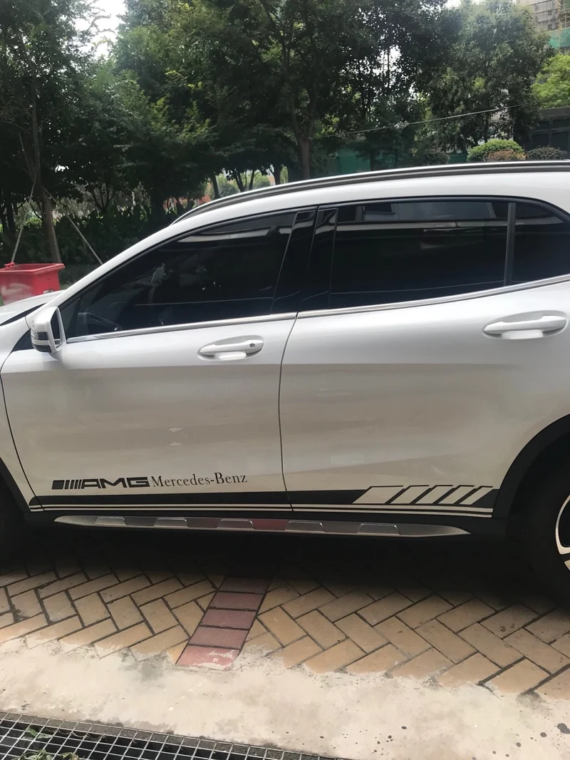 Наклейка с боковыми полосками для Mercedes Benz W205 C180 C200 C63 Amg 2 шт. | Автомобили и