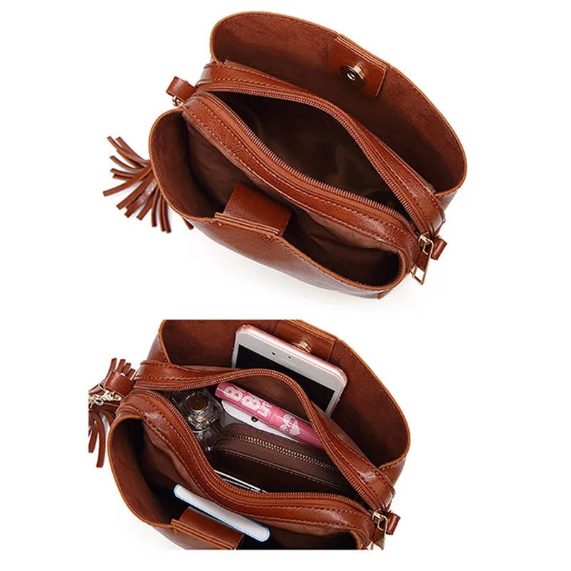 Масло воск ПУ кожа Для женщин сумки модная женская сумка 2018 Карамельный Цвет