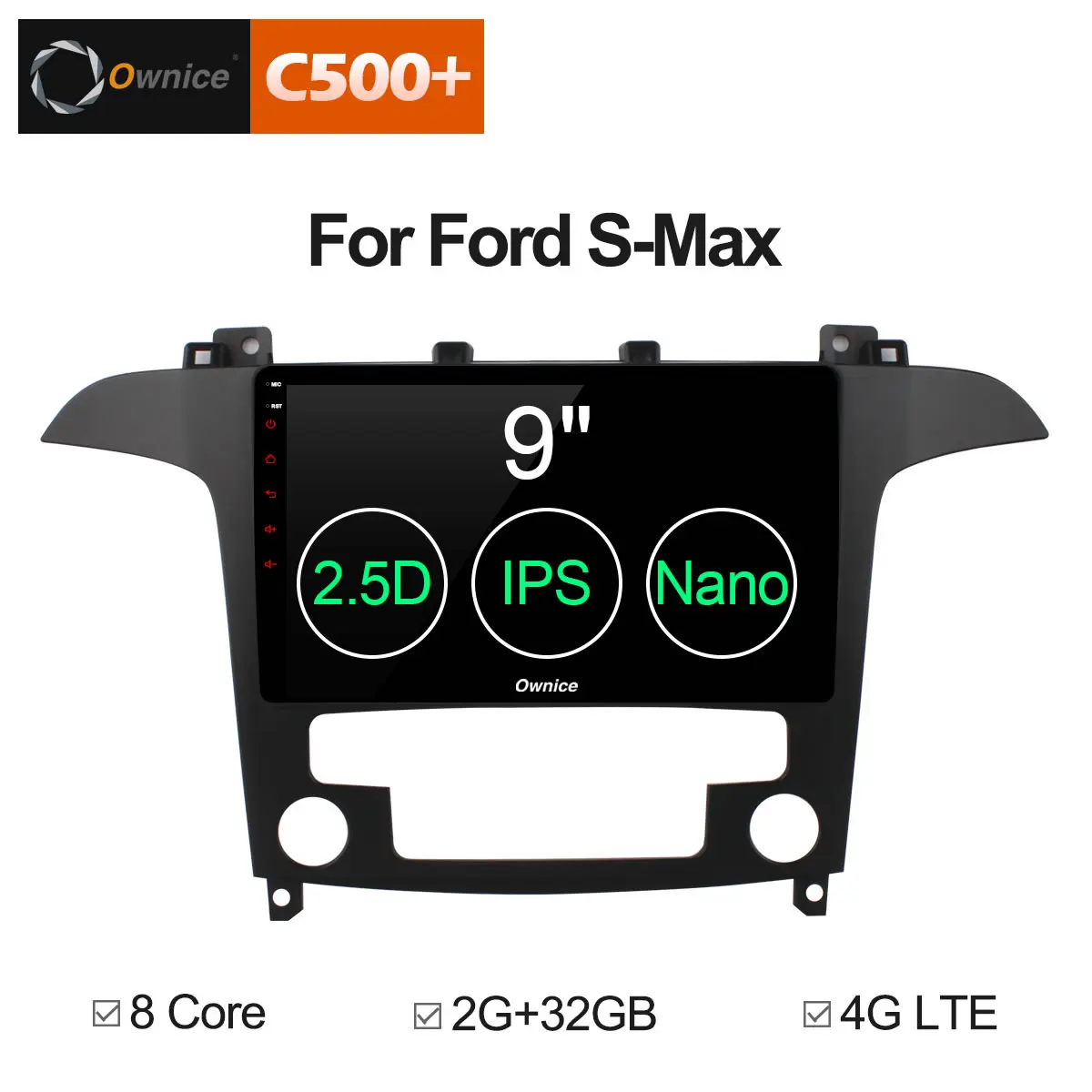 Ownice C500 + G10 Android 8 1 Octa core 32G ROM автомобильный DVD gps Navi Радио стерео для S Max 2007 2008 2.5D IPS