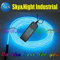 (9Set / Lot)  Blue Color-5M Flexible Neon Light EL Wire Rope Tube with Controller +Free Shipping