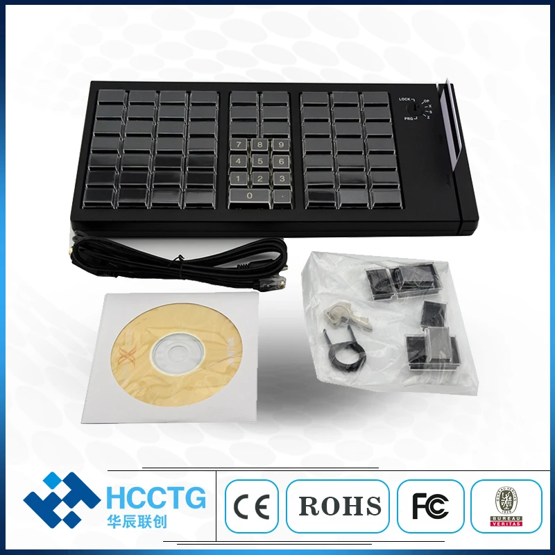

66 keys USB wired fully programmable keyboard with magnetic track 1 2 card reader provide SDK file use directly