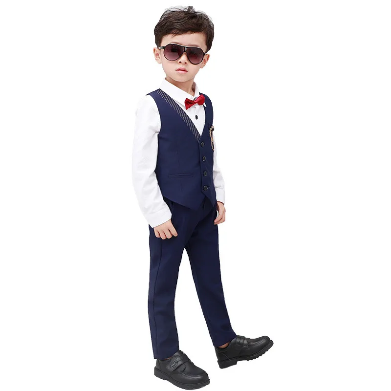 2 шт./комплект школьные костюмы для мальчиков жилет и брюки | Мать ребенок