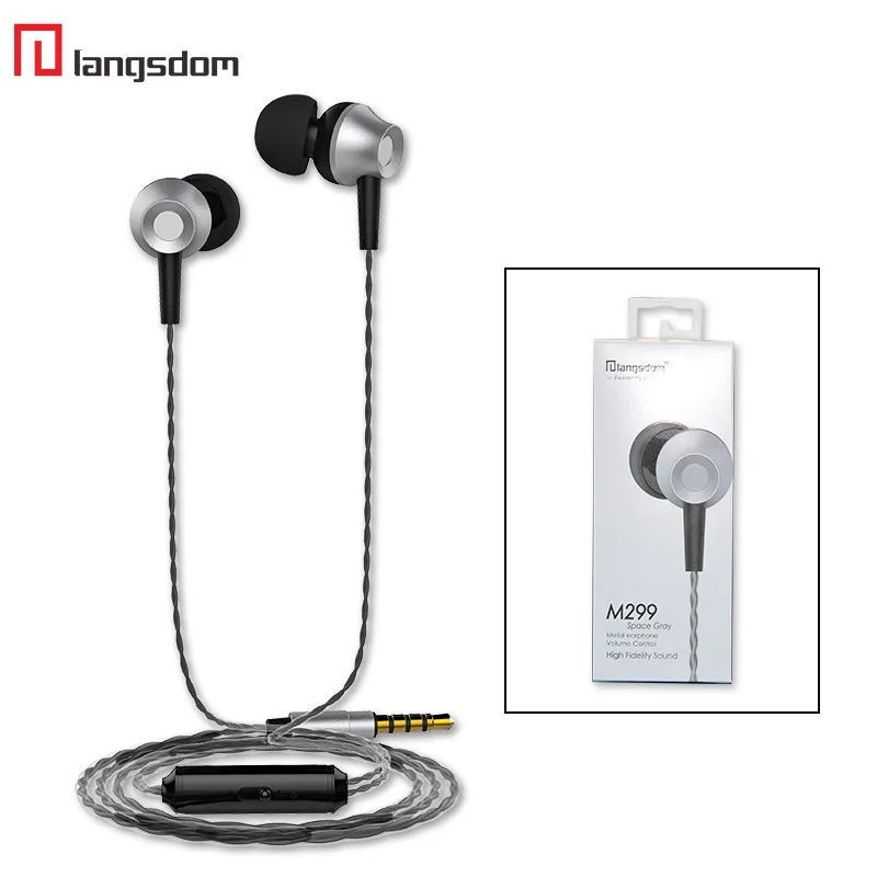 3.5mm Langsdom M299 in-ear earphone Wired HiFi earbuds Metal Bass Stereo headset with mic For iPhone6 6s 5 xiaomi Samsung | Электроника