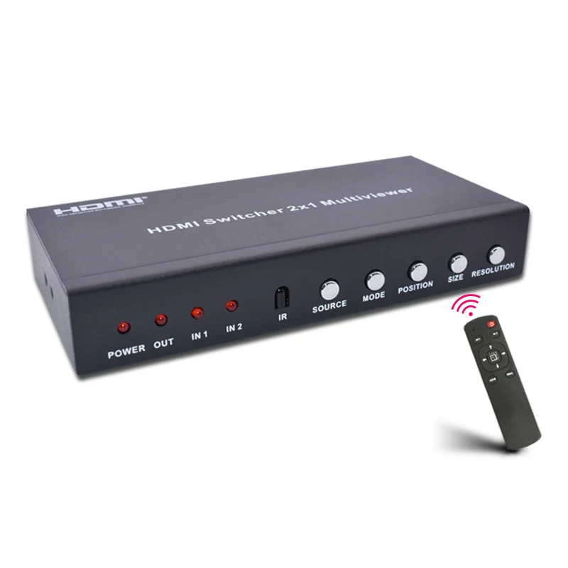 HDMI 2x1 мульти-просмотр с 2 портами PIP Hdmi переключатель плавно не черный экран RS232 IR