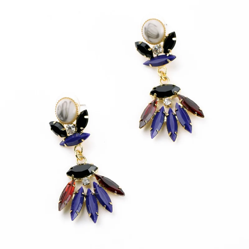 Разноцветный имитация драгоценных камней Этническая Серьга пирсинг 2015 новые