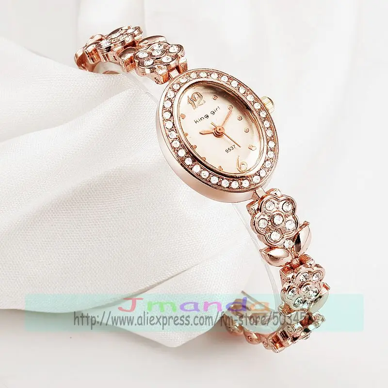 100 шт./лот женский браслет с круглым циферблатом и ремешком из сплава | Наручные