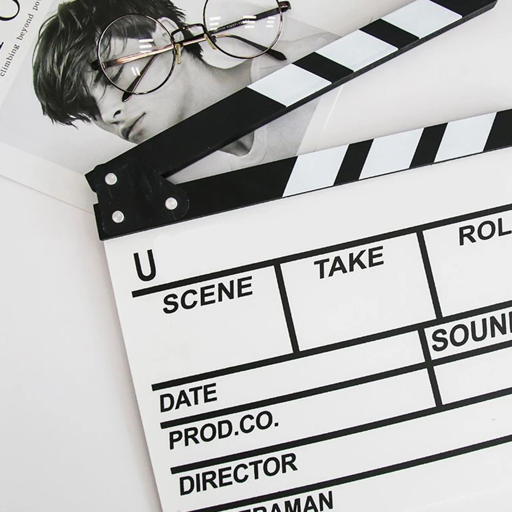 Деревянный Clapperboard Винтаж ТВ фильм плёнки доска для хлопка сланец вырезать Опора