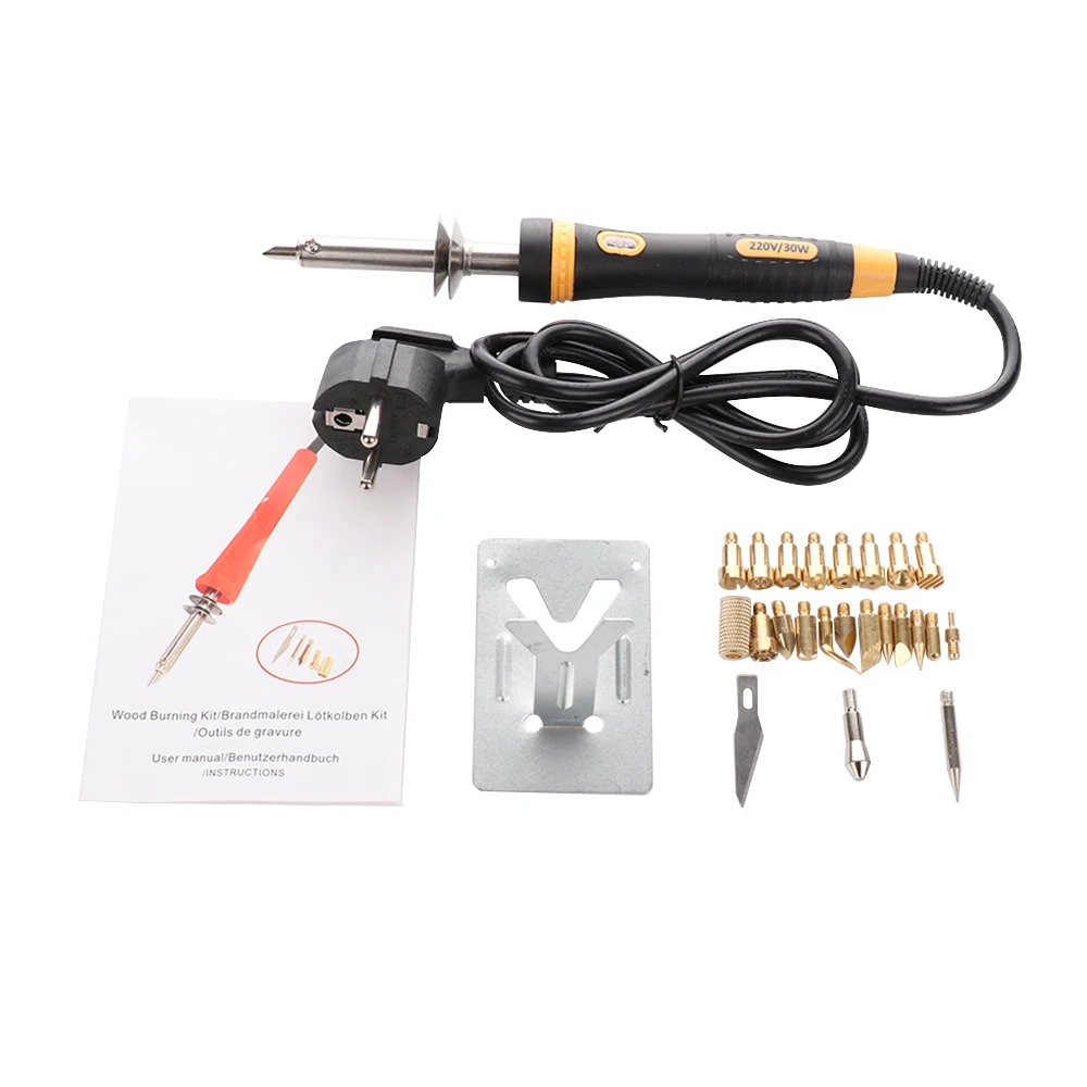 

Carving Soldering Iron Wood Engraving Pen Kit Welding Repair Tool with 23 Tips Wood Burning Drawing Tips Woodworking Craft