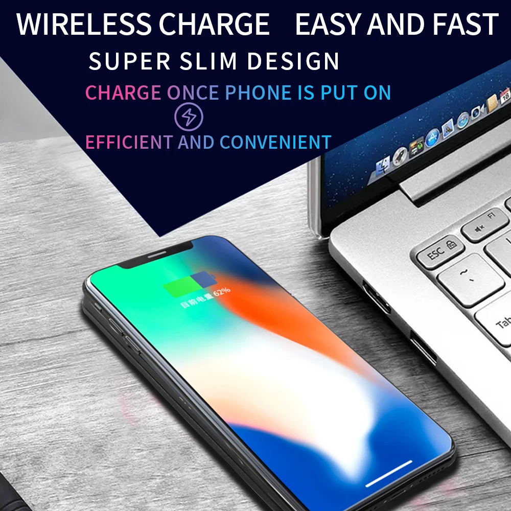SailWalrus 8000 mAh QI Беспроводное зарядное устройство для iphone 8 X XS Max XR Dual USB батарея Powerbank