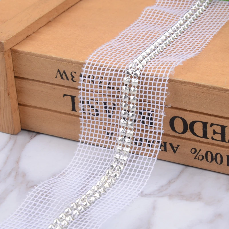 Lace Fabric High Quality Rhinestones Trim Mesh Wedding Decoration Accessories Clothes Braid For Needlework Applique | Дом и сад