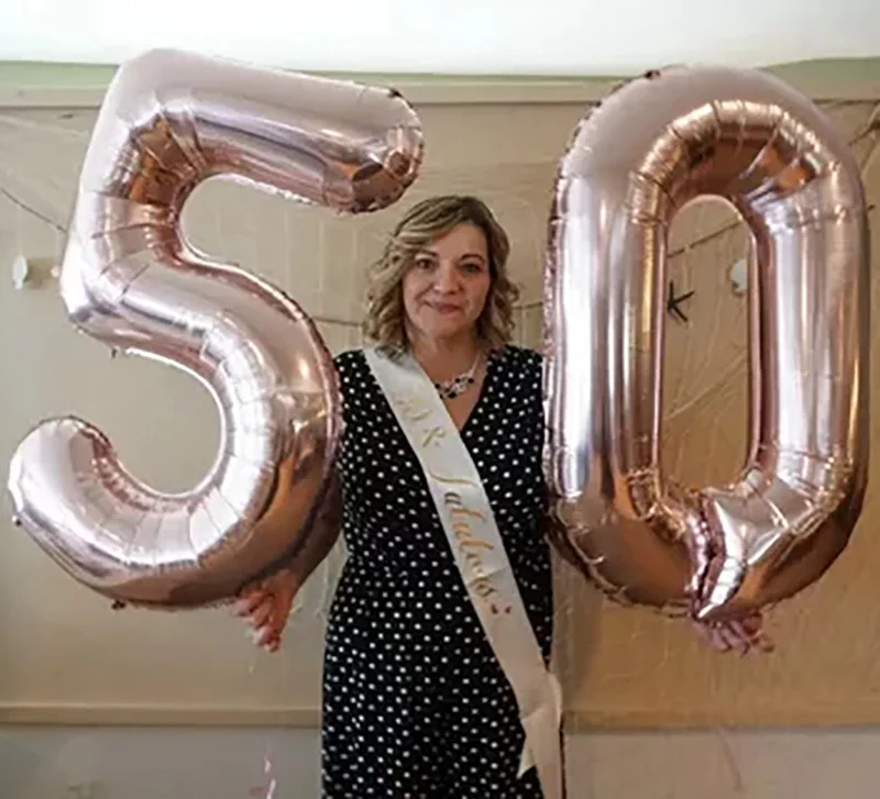 2 шт. 32/40 дюйма с днем рождения 50 фольга воздушные шары розовые синие золотые