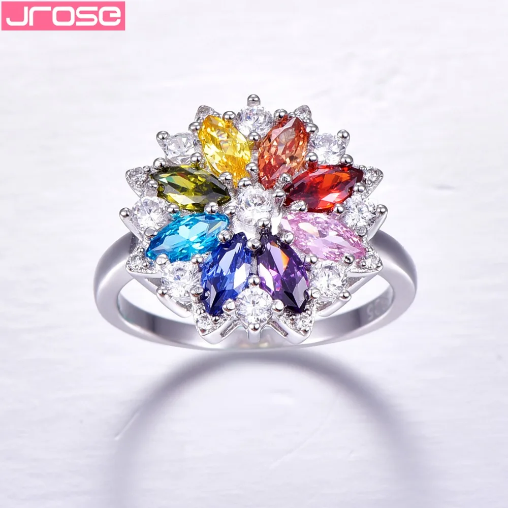 Jrose абсолютно новое 2.11CT фиолетовое гранат перидот 8 видов цветов цветок 100%