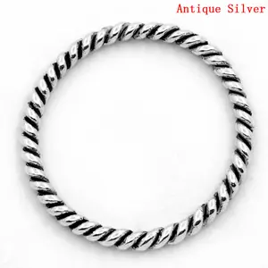 DoreenBeads Закрытая пайка кольца из цинкового сплава, круглые антикварные серебряные полосатые кольца диаметром 18,0 мм (68 