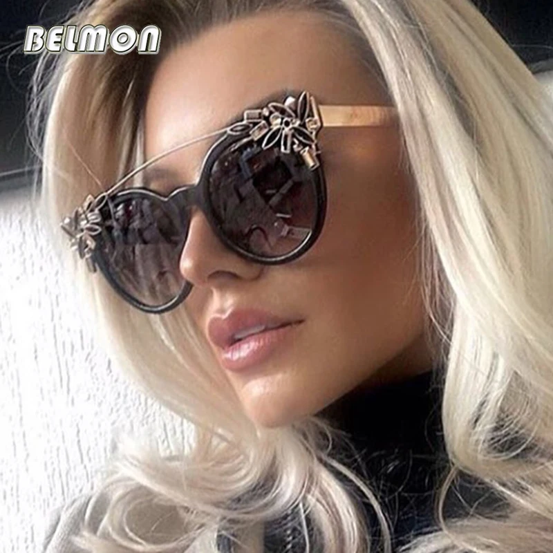 Модные солнцезащитные очки Belmon кошачий глаз женские брендовые дизайнерские для
