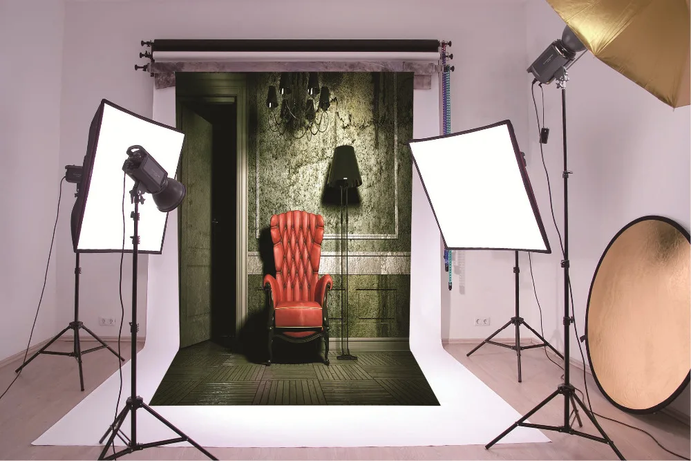 

Indoor Room Retro Red Sofa Computer Printed Photo Background Vinyl Cloth Photography Background for Photos for Wedding Children