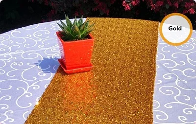 Gold 30x180 см/30x275 см сверкающая розовая Золотая скатерть с блестками для свадебной вечеринки Рождественская скатерть День Святого Валентина украшение дома - Цвет: Gold