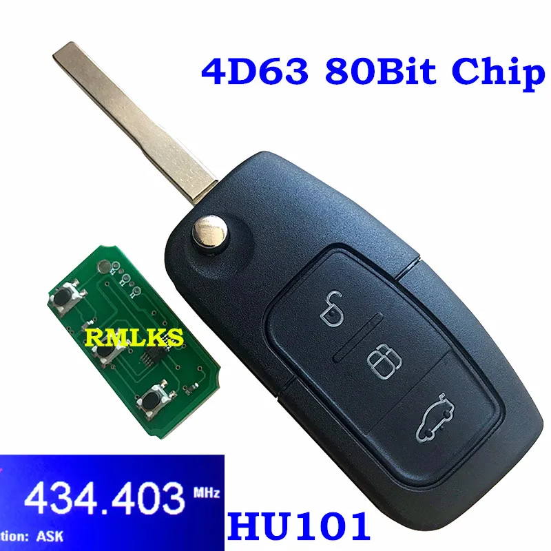 3 кнопочный откидной дистанционный ключ для Ford Fusion Focus Mondeo Fiesta Galaxy чип