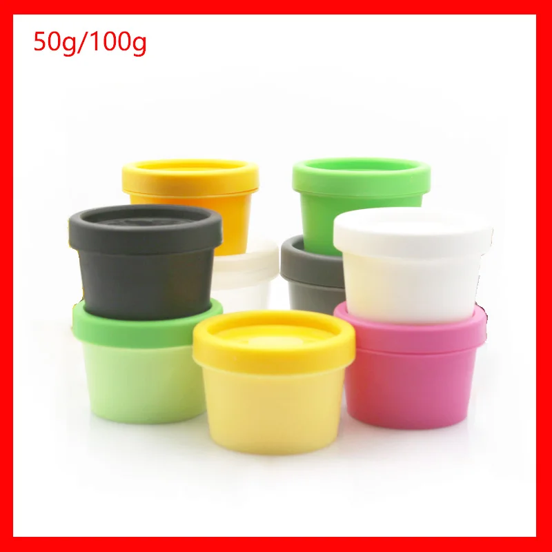 

50g 100g Refillable cylinder mask PP bottle facial mask cream jars containers LUSH split charging jars beads storage 100pcs/lot