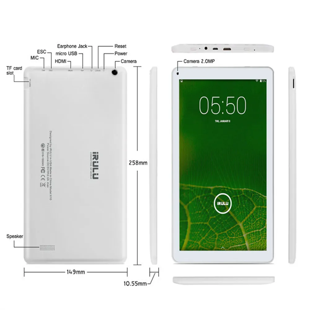 IRulu expro 2 плюс уклейка (X2 плюс) 10.1 Google Android 5.1 Планшеты PC Octa core 1 ГБ Оперативная память