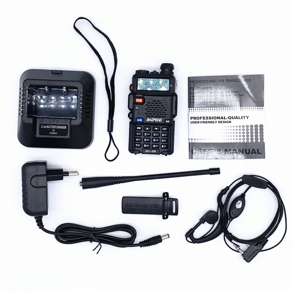 Baofeng UV-5R Walkie Talkie профессиональная CB радиостанция FM приемопередатчик 5 Вт VHF UHF