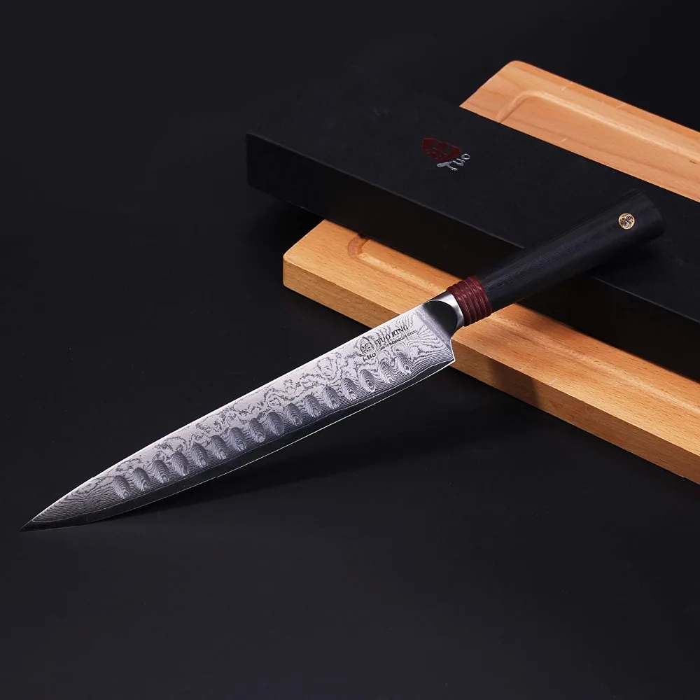 Нож для нарезки столовых приборов TUO японский дамасский кухонный нож из