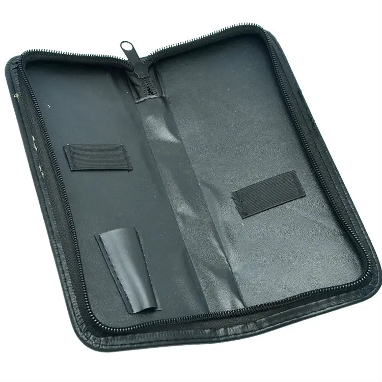 Черный кожаный чехол для ножниц Профессиональные парикмахерские сумки