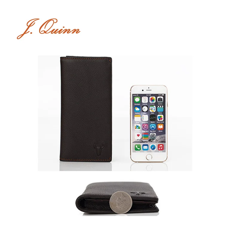 Мужской кошелек J.Quinn из воловьей кожи мягкий деловой бумажник длинный держатель