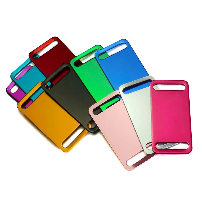 

KIYUE 100PCS Square Shaped DIY Personalized Dog Cats ID Tags Customized Pet Name Aluminum TAG ID Engraved Laser Dog Accessories