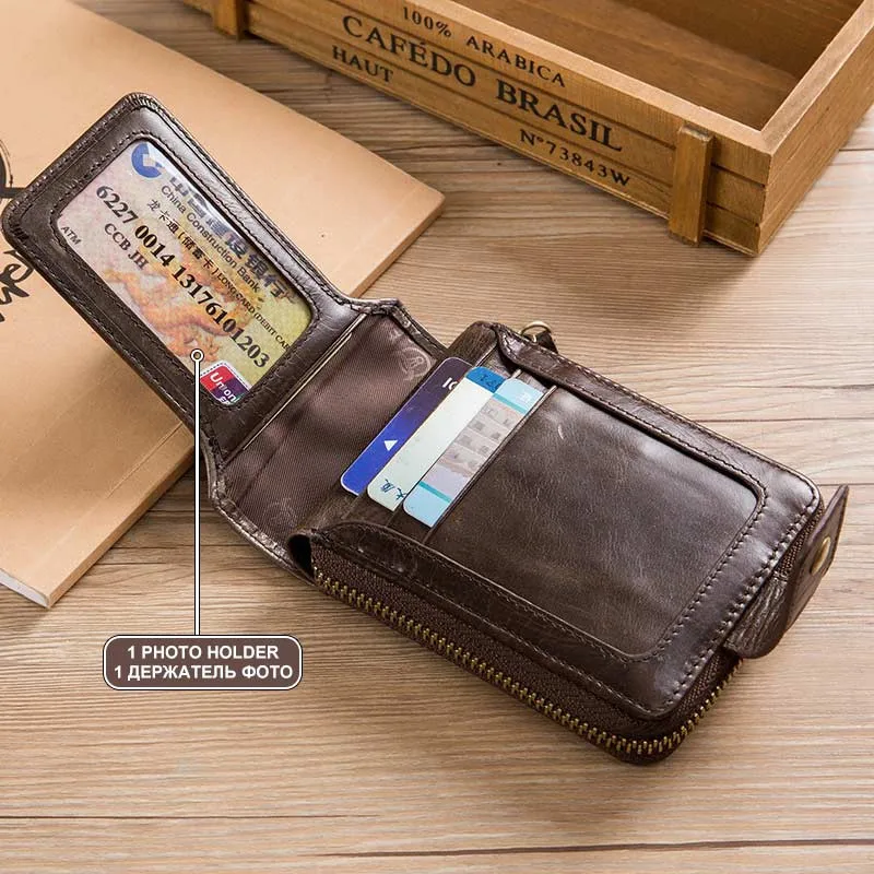 Кошелек BULLCAPTAIN мужской из натуральной кожи роскошный брендовый бумажник для