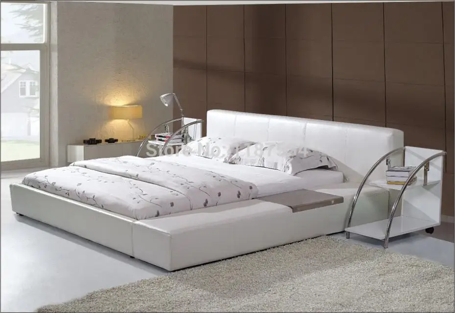 

Large king size soft bed PU+PVC leather soft bed C380