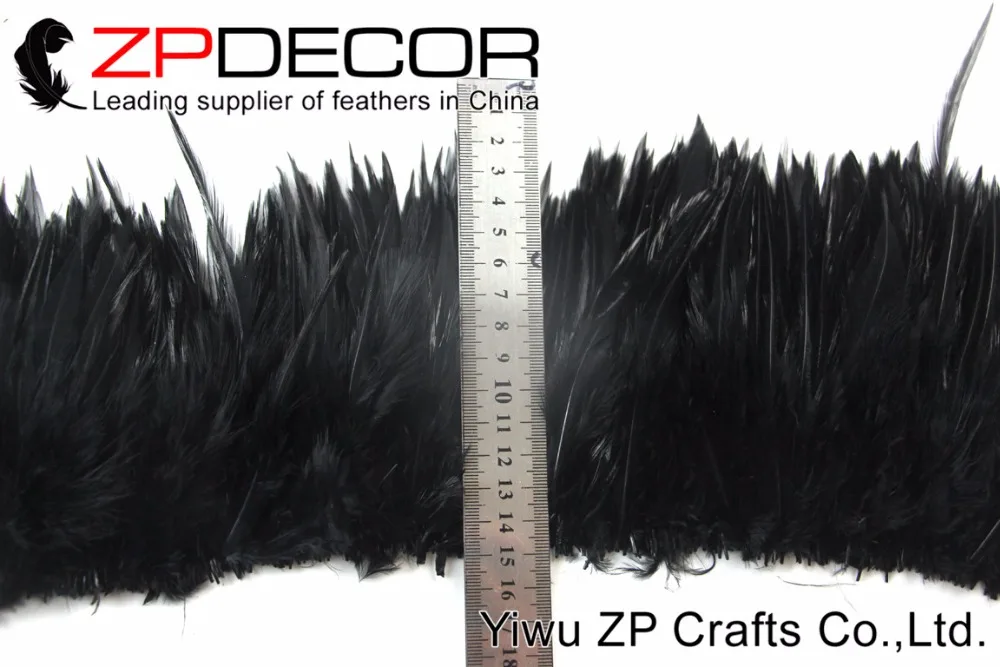 

ZPDECOR 700-800 pcs/bundle 4-6Inch Black Wholesale Strung Rooster Saddle Feathers For for Carnival and Wedding Decoration