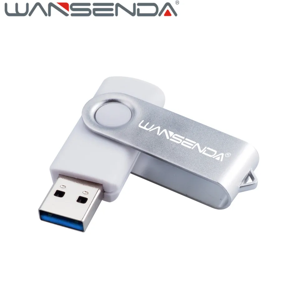 WANSENDA 3,0 Usb флеш-накопитель 128 Гб 64 ГБ 32 ГБ 16 ГБ Флешка с поворотным шарниром 8 ГБ 4 ГБ высокоскоростная USB карта памяти U Stick заказной флеш-накопитель - Цвет: Белый